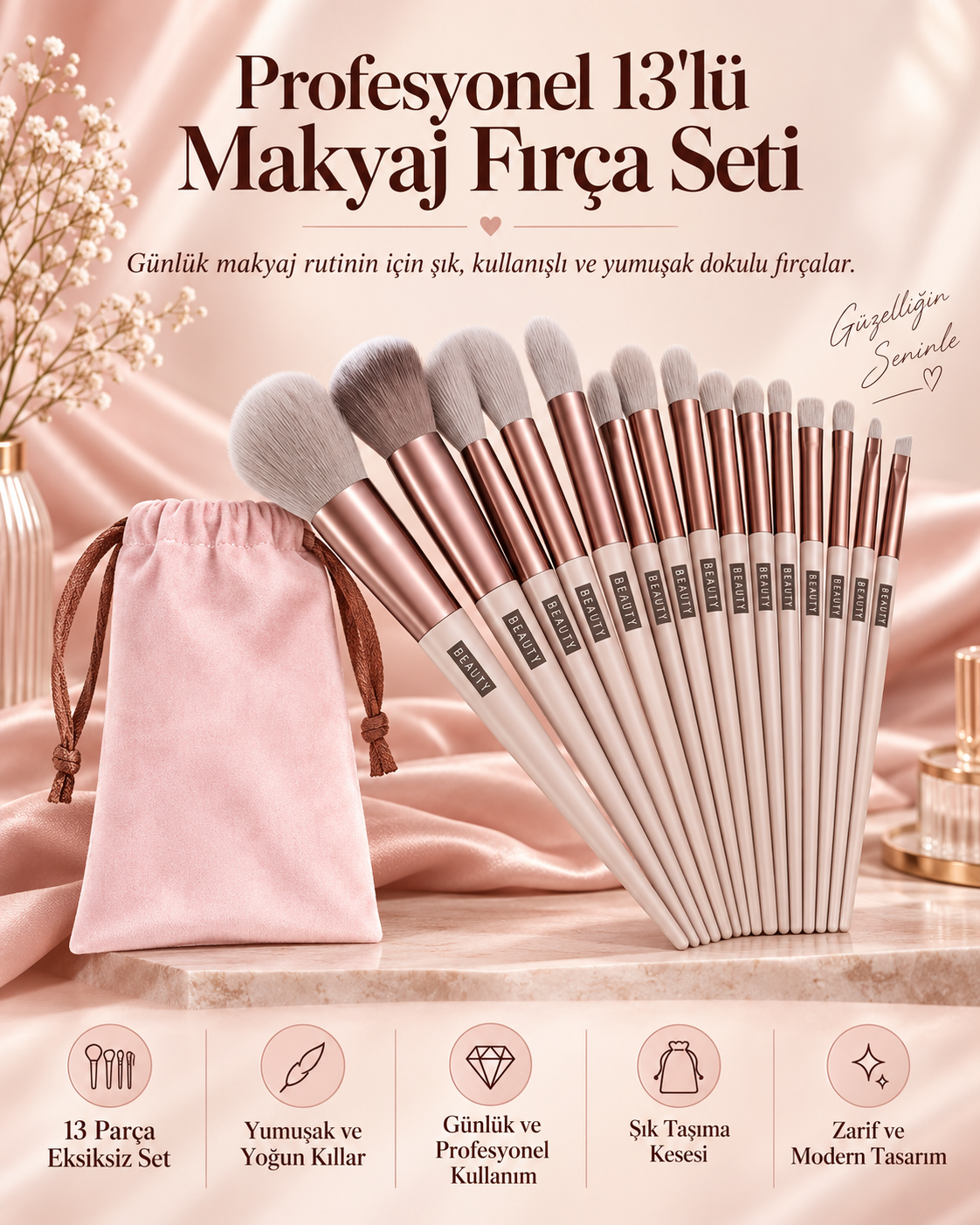 13'lü Maskyaj Fırç Seti